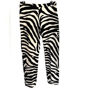 Escada Sport SHARON Black & white Zebra print ankle pants 38